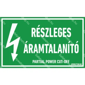 Részleges áramtalanító matrica / tábla