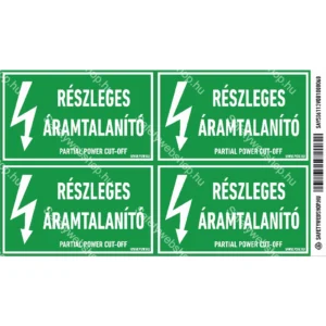 Részleges áramtalanító matrica / tábla
