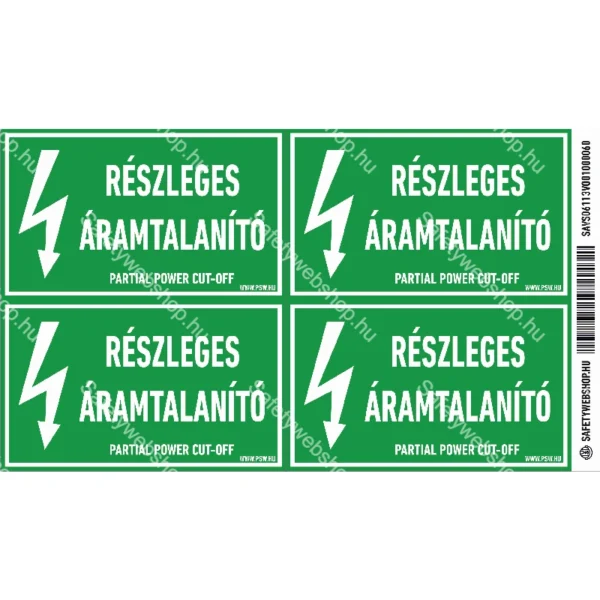 Részleges áramtalanító matrica / tábla - Image 2