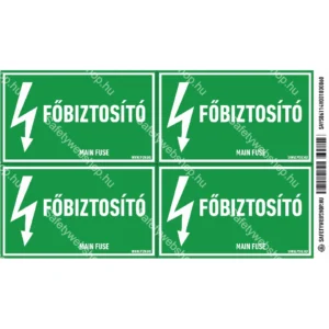 Főbiztosító matrica / tábla