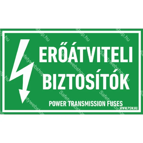 Erőátviteli biztosítók matrica / tábla