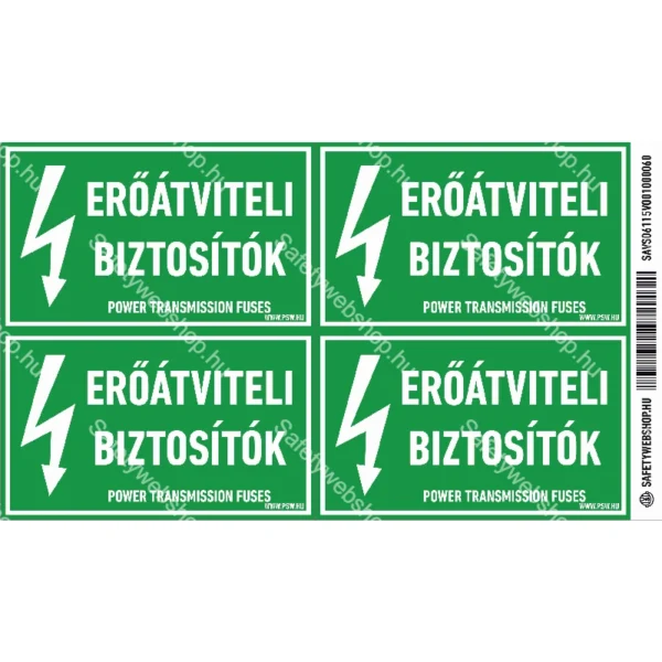 Erőátviteli biztosítók matrica / tábla - Image 2