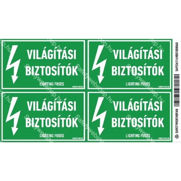 Világítási biztosítók matrica / tábla - Image 2