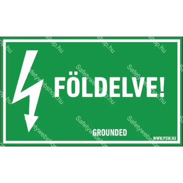 Földelve! matrica / tábla