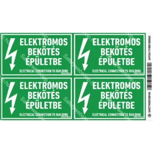 Elektromos bekötés épületbe matrica / tábla
