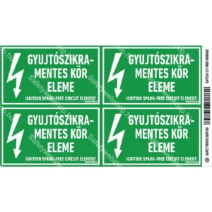 Gyújtószikramentes kör eleme! matrica / tábla