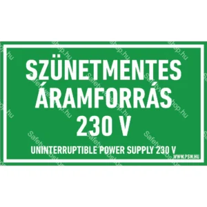 Szünetmentes áramforrás 230 V matrica / tábla
