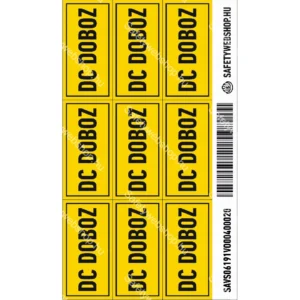 DC doboz / Vinyl, öntapadó matrica / 40 mm x 20 mm