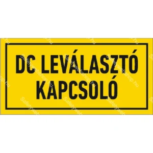 DC leválasztó kapcsoló / Vinyl, öntapadó matrica / 40 mm x 20 mm