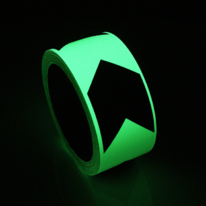 SafetyGlow utánvilágító jelölő szalag, irányjelző fekete nyilakkal