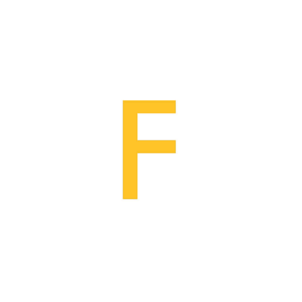 SafetyStripe Smooth, F betű, 95 mm – 180 mm