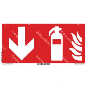 Tűzoltó készülék, előre – le matrica / tábla (ISO 7010-F001 piktogram)