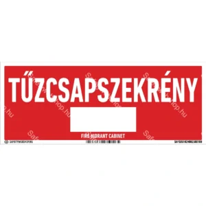 Tűzcsapszekrény sorszámoható matrica / tábla (felirat)