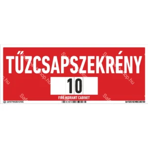 Tűzcsapszekrény sorszámoható matrica / tábla (felirat)
