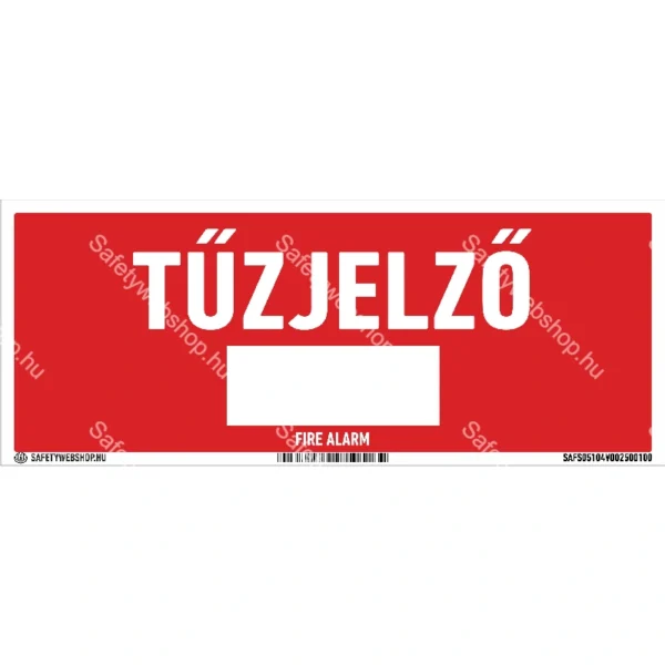 Tűzjelző sorszámoható matrica / tábla (felirat)