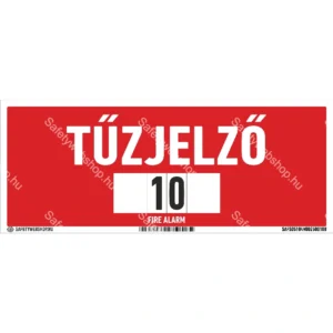 Tűzjelző sorszámoható matrica / tábla (felirat)
