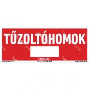 Tűzoltóhomok sorszámoható matrica / tábla (felirat)