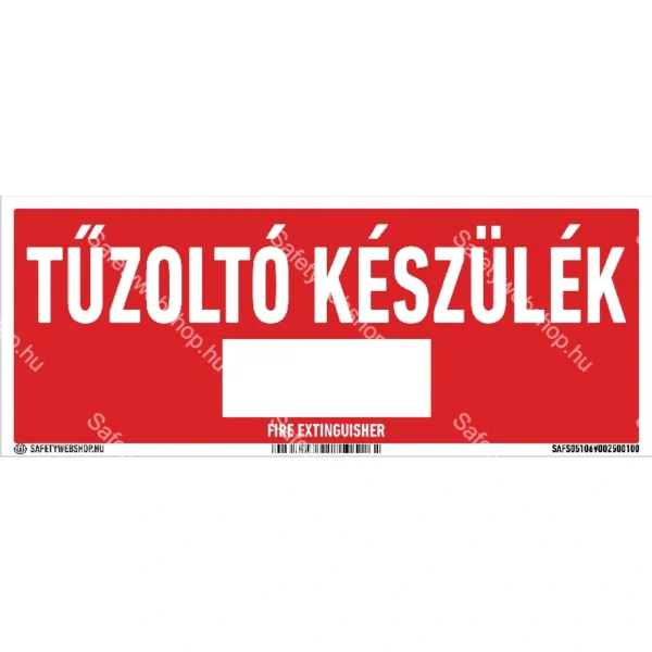 Tűzoltó készülék sorszámoható matrica / tábla (felirat)