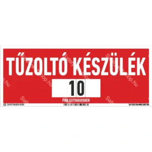 Tűzoltó készülék sorszámoható matrica / tábla (felirat)