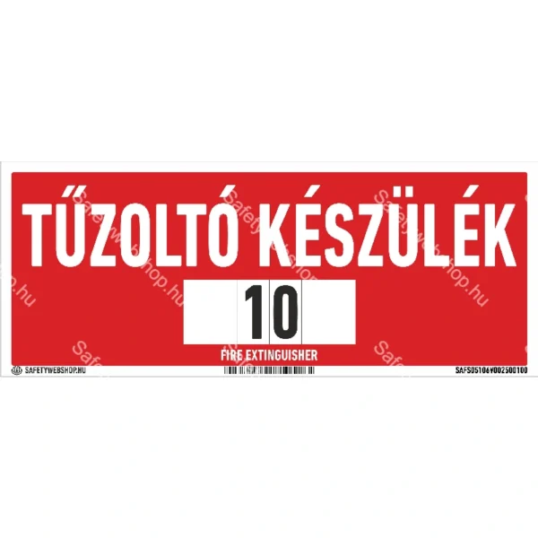 Tűzoltó készülék sorszámoható matrica / tábla (felirat) - Image 2