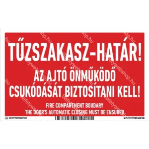Tűzszakasz-határ! matrica / tábla