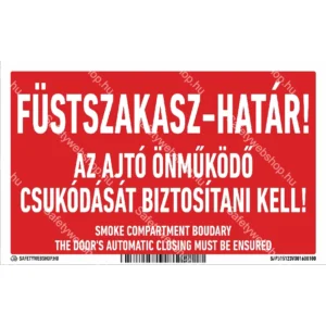 Füstszakasz-határ! matrica / tábla