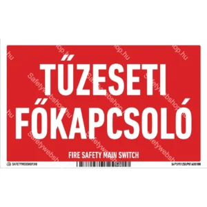 Tűzeseti főkapcsoló matrica / tábla