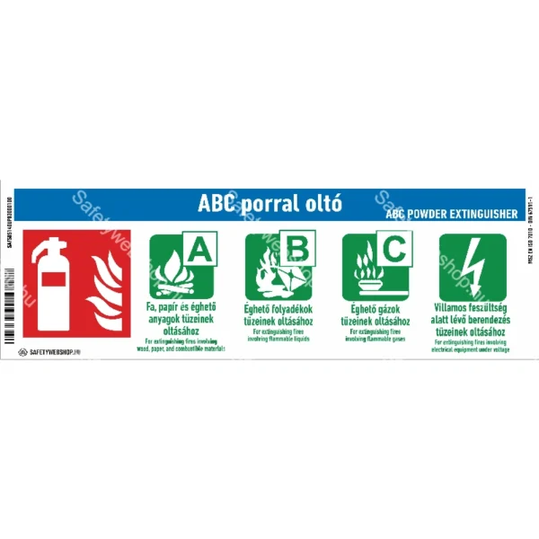 ABC porral oltó készülék matrica / tábla (piktogram + felirat)