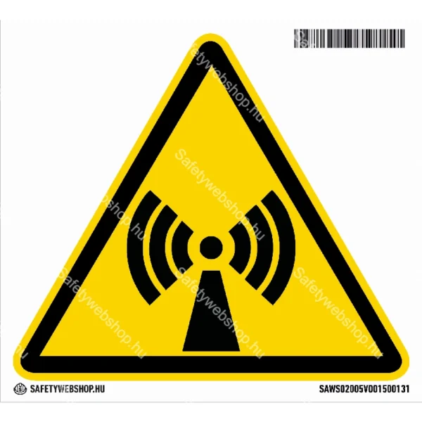 Nem ionizáló sugárzás matrica (ISO 7010-W005 piktogram)