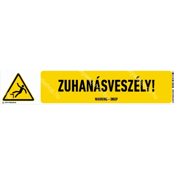 Zuhanásveszély! matrica / tábla (ISO 7010-W008 piktogram + felirat) - Image 2