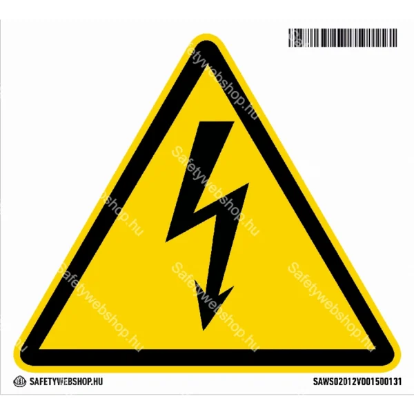 Áramütés veszélye! matrica (ISO 7010-W012 piktogram)