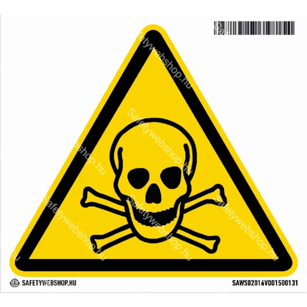 Mérgező anyag! matrica (ISO 7010-W016 piktogram)