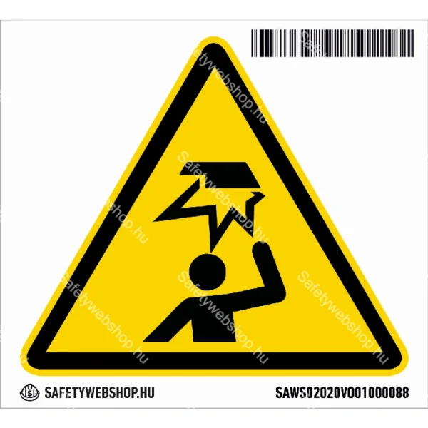 A fej sérülésének veszélye matrica (ISO 7010-W020 piktogram) - Image 4