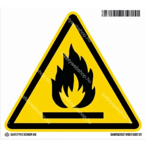 Gyúlékony anyag matrica (ISO 7010-W021 piktogram)