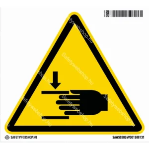 A kéz sérülésének veszélye! matrica (ISO 7010-W024 piktogram)