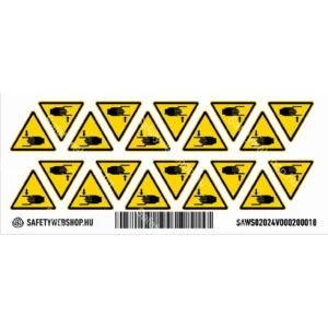 A kéz sérülésének veszélye! matrica (ISO 7010-W024 piktogram)