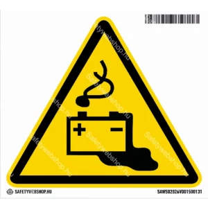 Akkumulátorhelyiség matrica (ISO 7010-W026 piktogram)