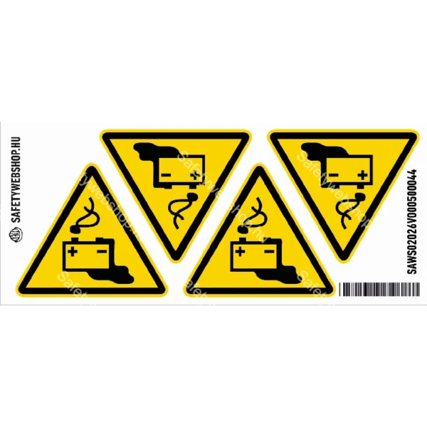 Akkumulátorhelyiség matrica (ISO 7010-W026 piktogram) - Image 3