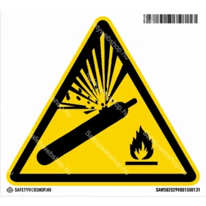 Nyomás alatt álló gáztartály matrica (ISO 7010-W029 piktogram)