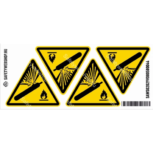 Nyomás alatt álló gáztartály matrica (ISO 7010-W029 piktogram) - Image 3