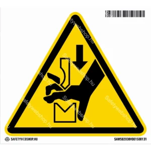 A kéz beszorulásának veszélye matrica (ISO 7010-W030 piktogram)