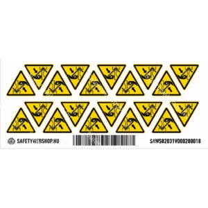 A kéz beszorulásának veszélye matrica (ISO 7010-W031 piktogram)
