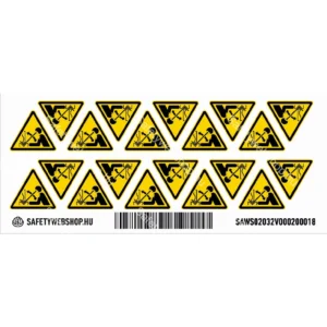 Felpattanó munkadarab matrica (ISO 7010-W032 piktogram)