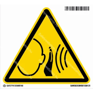Hirtelen hanghatás matrica (ISO 7010-W038 piktogram)