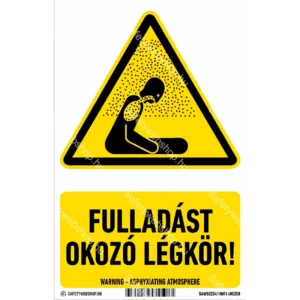 Fulladást okozó légkör! matrica / tábla (ISO 7010-W041 piktogram + felirat)