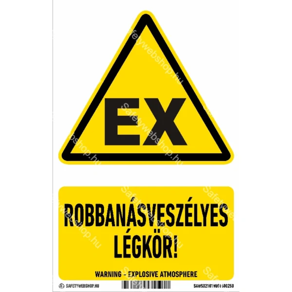 Robbanásveszélyes légkör!  matrica / tábla