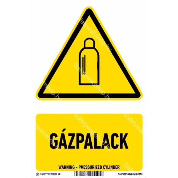Gázpalack! matrica / tábla