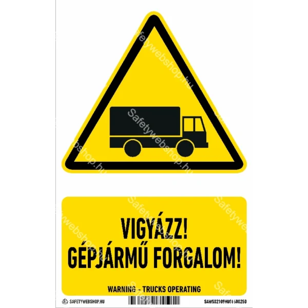 Vigyázz! Gépjármű forgalom! matrica / tábla