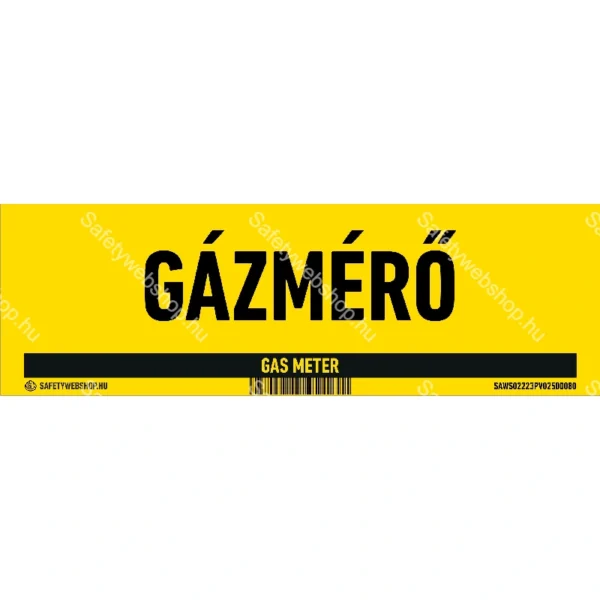 Gázmérő matrica / tábla (felirat)