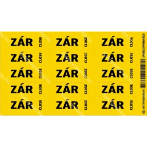 Zár / Vinyl, öntapadó matrica / 60 mm X 20 mm
